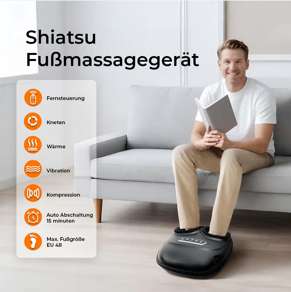 PharmaFoot Elektrisches Fußmassagegerät – Wärmefunktion, Kneten, Kompression