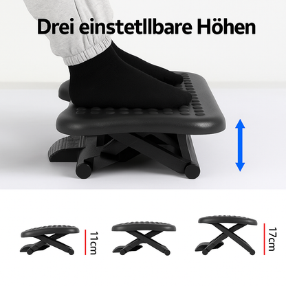 Verstellbare Schreibtisch-Fußstütze mit Akupressur für höchsten Komfort
